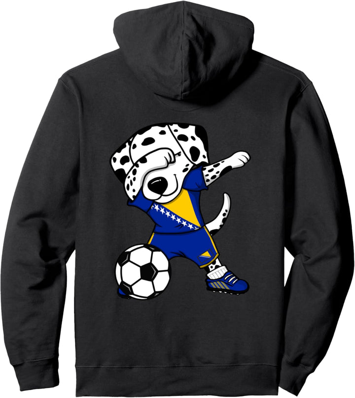 Dab Dalmatiner Bosnien Herzegowina Fussball Bosnische Flagge Pullover Hoodie