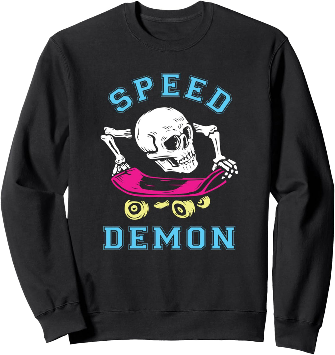 Skateboard Totenkopf Skull Skateboarding Retro Skater Grunge Sweatshirt