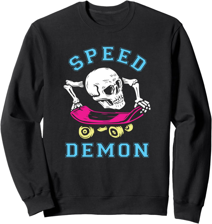 Skateboard Totenkopf Skull Skateboarding Retro Skater Grunge Sweatshirt