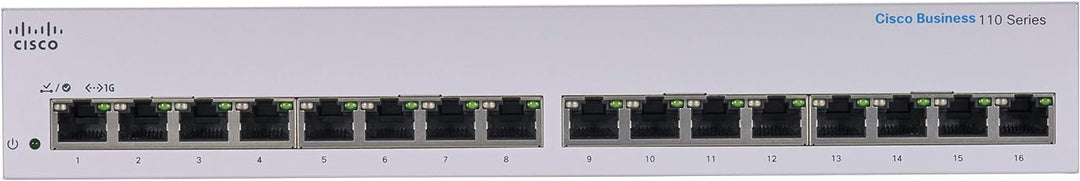Cisco Business CBS110-16T-D Unmanaged Switch | 16﻿ GE-Ports | Begrenzter Lebenszeitschutz (CBS110-16