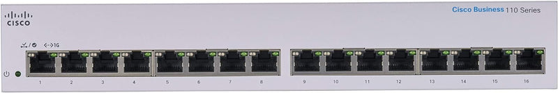 Cisco Business CBS110-16T-D Unmanaged Switch | 16﻿ GE-Ports | Begrenzter Lebenszeitschutz (CBS110-16