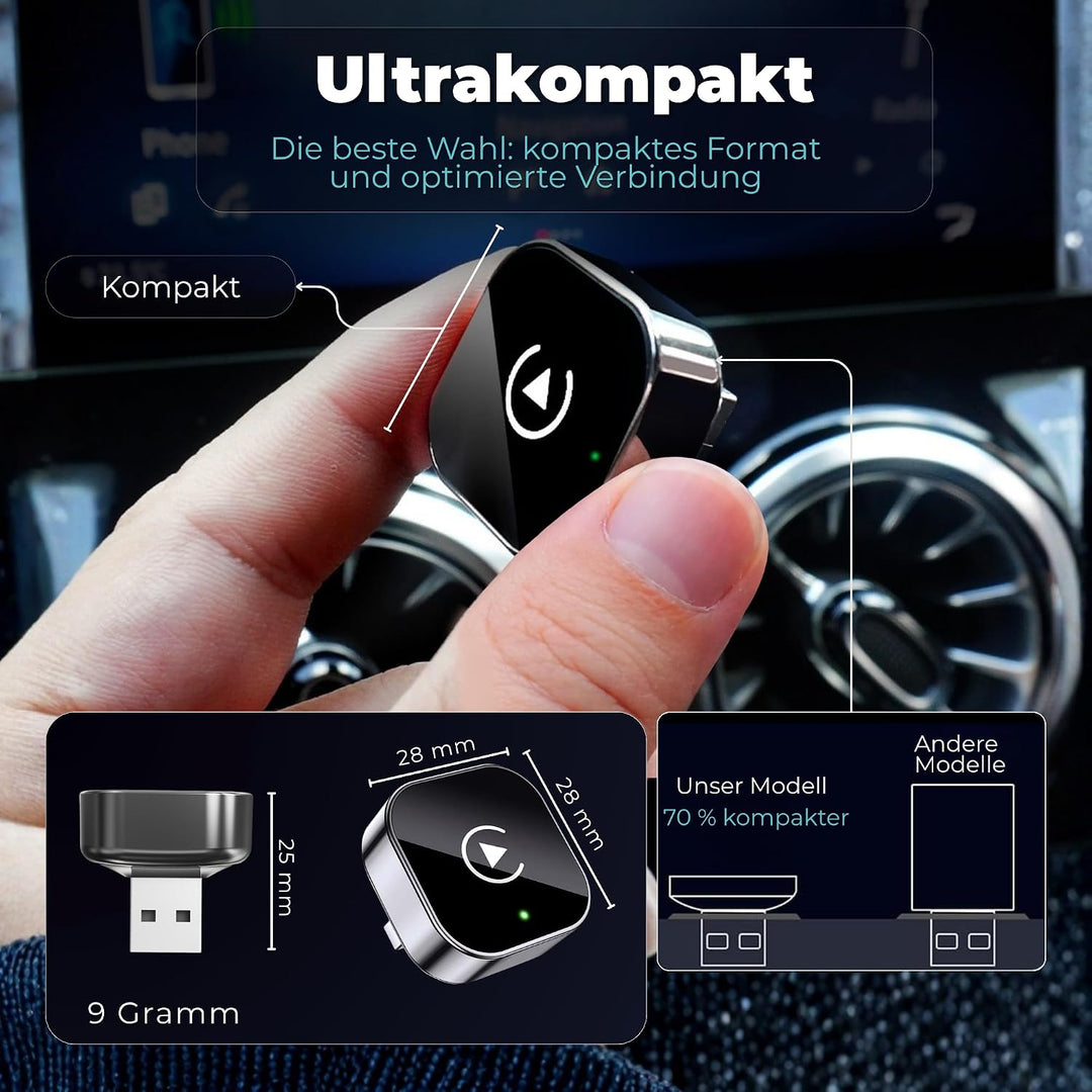 Carplay Wireless Adapter 2-in-1 Mini 2026, Android Auto Wireless Adapter, Plug & Play, schnelle Wied