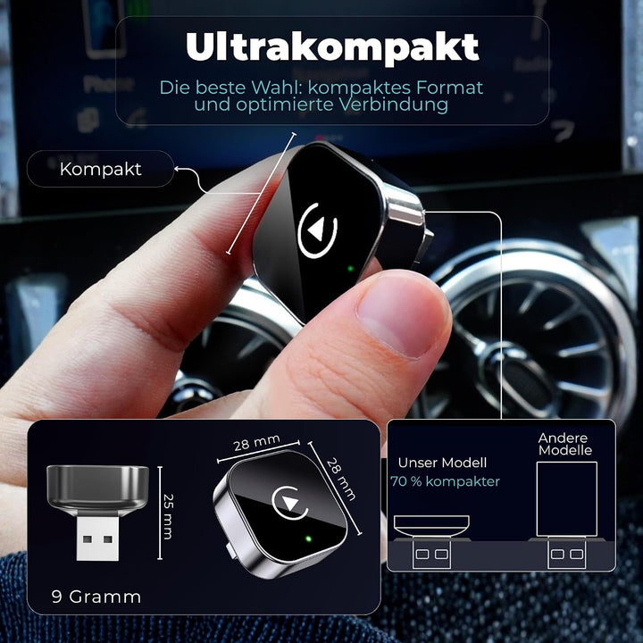 Carplay Wireless Adapter 2-in-1 Mini 2026, Android Auto Wireless Adapter, Plug & Play, schnelle Wied