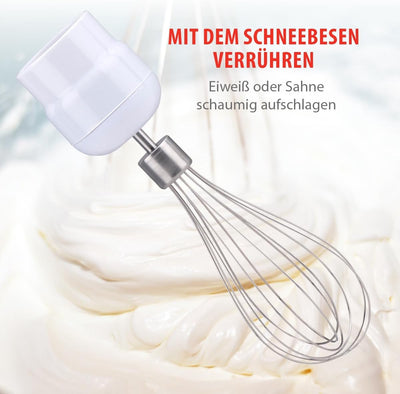 alpina Stabmixer-Set - Schneebesen/Zerkleinerer/Mixer - 230V 400W - Weiss