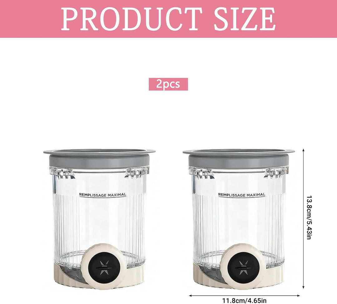 Behälter für Ninja Creami Deluxe Pints,2 Stück Ersatz für Ninja Creami Deluxe Pints und Deckel,Eisbe