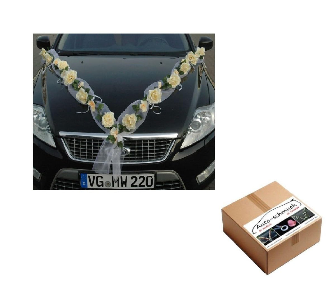 Rosen Girlande Braut Paar Rose Deko Dekoration Autoschmuck Hochzeit Car Auto Wedding ®Auto-schmuck D