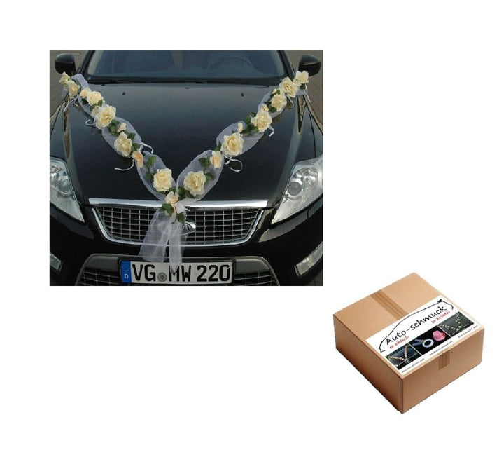 Rosen Girlande Braut Paar Rose Deko Dekoration Autoschmuck Hochzeit Car Auto Wedding ®Auto-schmuck D