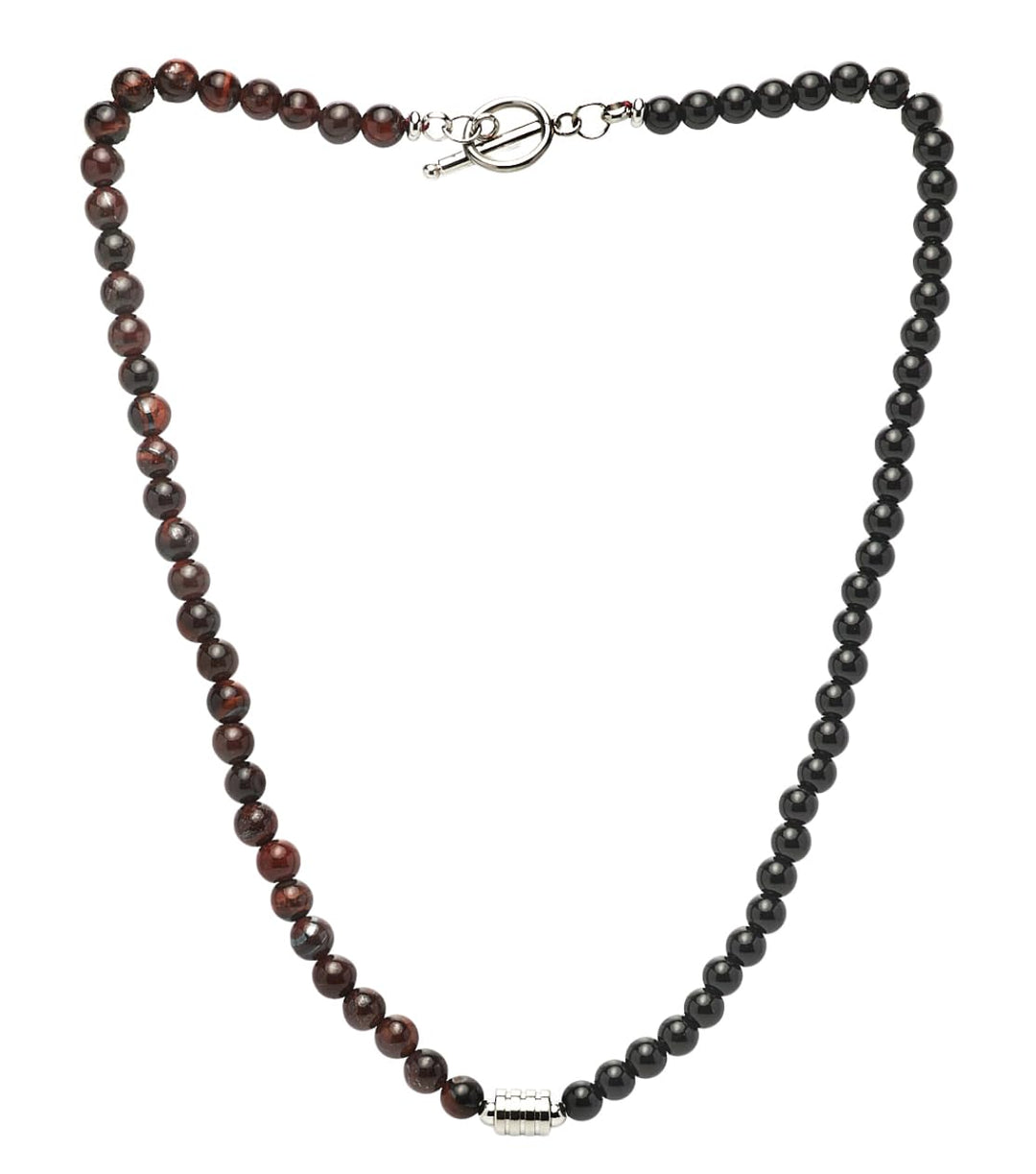 Handgemachte Herren Tigerauge Onyx Perlenkette Kette Natürliche Edelsteine Heilung Kristallschmuck (