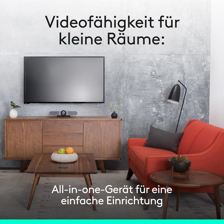 Logitech MEETUP Videokonferenz-Webcam, Ultra-HD 4K, 120° Blickfeld, Motorisierte Neigung, Integriert