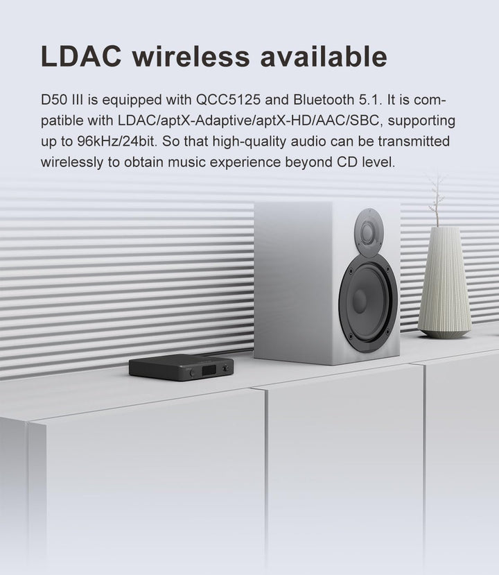 TOTAUDIO Topping D50 III DAC mit Dual-Chip ES9039Q2MIII, XMOS XU-316, Qualcomm QCC5125, DSD512, USB-