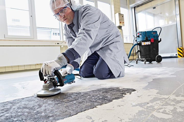 Bosch Professional Betonschleifer GBR 15 CA (inkl. 3x Ersatzbürstenkranz, Zweilochschlüssel gekröpft