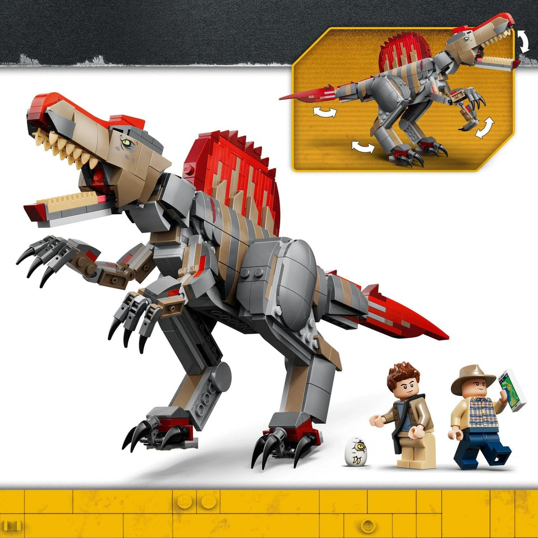 LEGO Jurassic World Flucht des Spinosaurus - Spielzeug-Dino - Bauset mit beweglichem Dinosaurier und