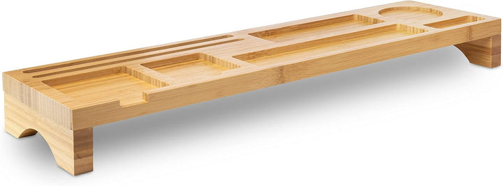 Rubberneck Bambus Schreibtisch Organizer mit Handy-, Tablethalterung - für Tastatur, Maus, Büro Zube