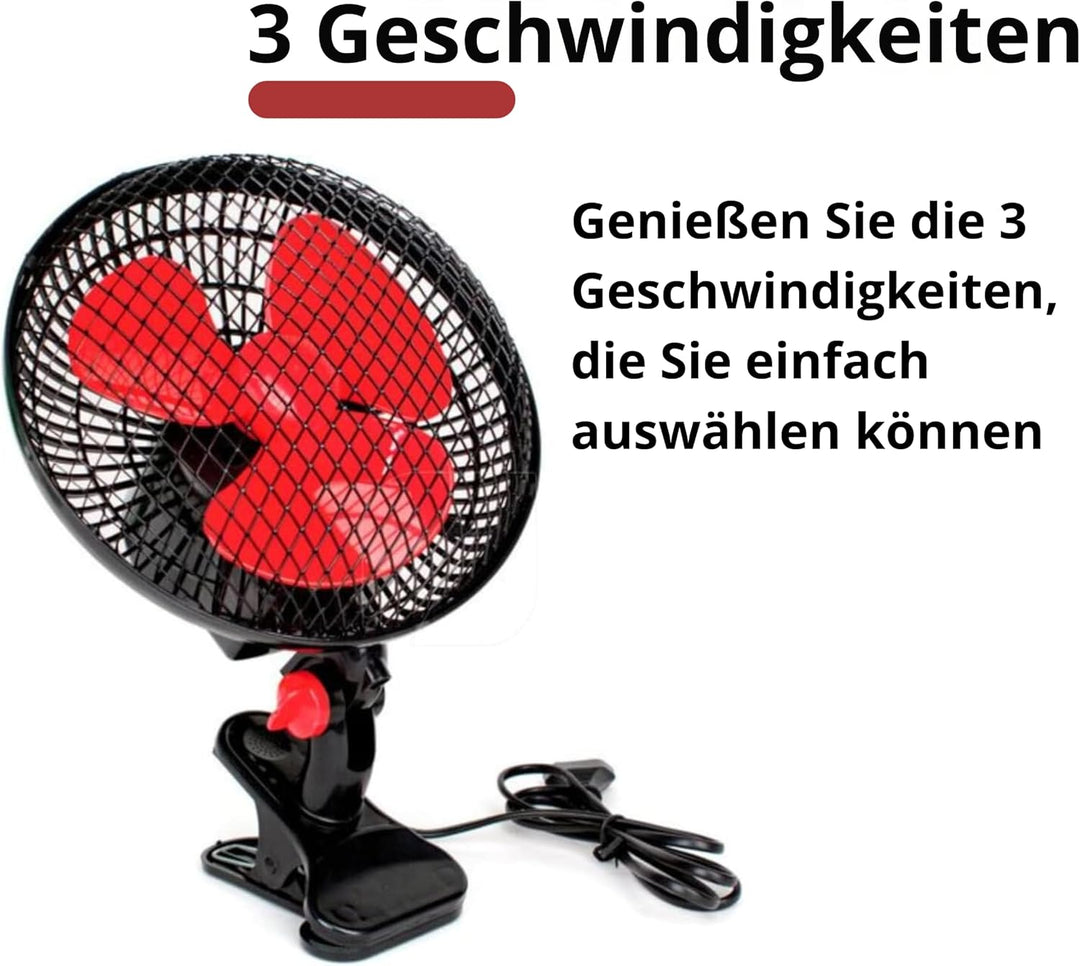 GROWMANIA Ventilator, oszillierend, 2 Geschwindigkeiten, 20 cm, 20 W, Leistung, elektrischer Ventila