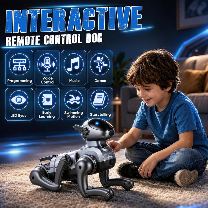 Ferngesteuerter Roboter Hund für Kinder, Ferngesteuerter Spielzeug mit 25 Funktionen, Programmierbar