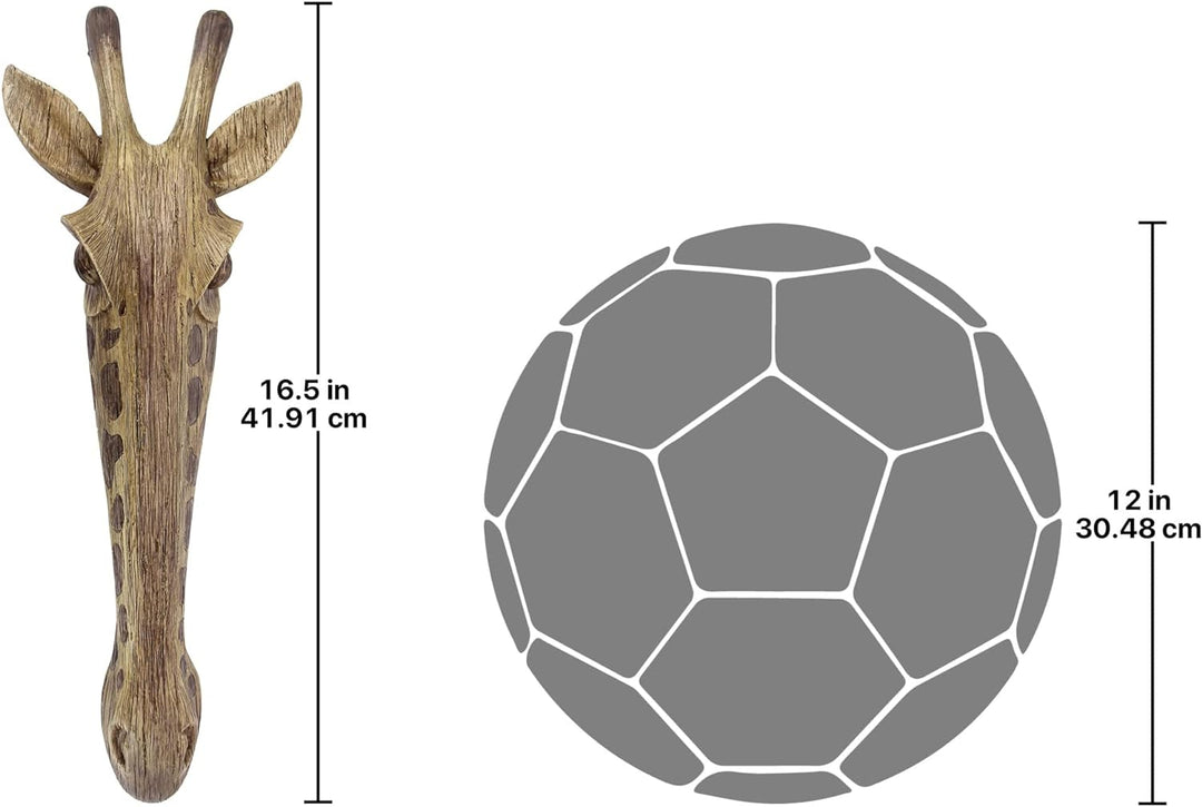 Design Toscano Giraffenmaske der Savanne Wanddekorationsskulptur, 40.75 cm, Vollfarbe, Wanddekoratio