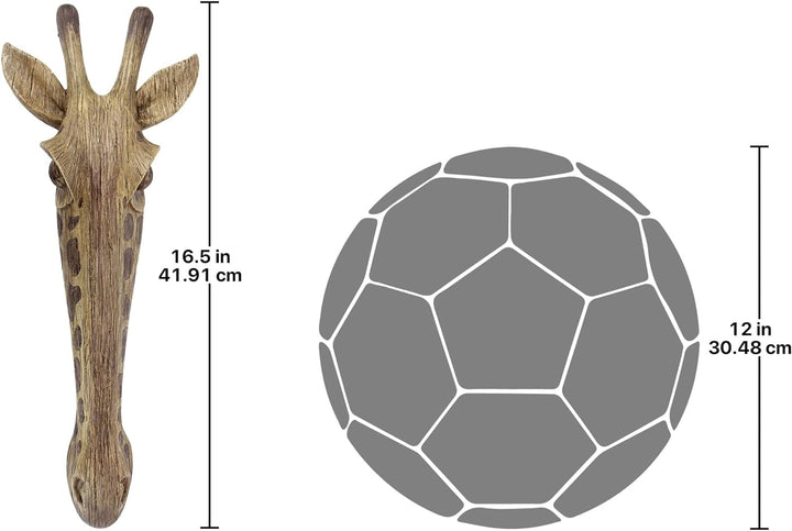 Design Toscano Giraffenmaske der Savanne Wanddekorationsskulptur, 40.75 cm, Vollfarbe, Wanddekoratio