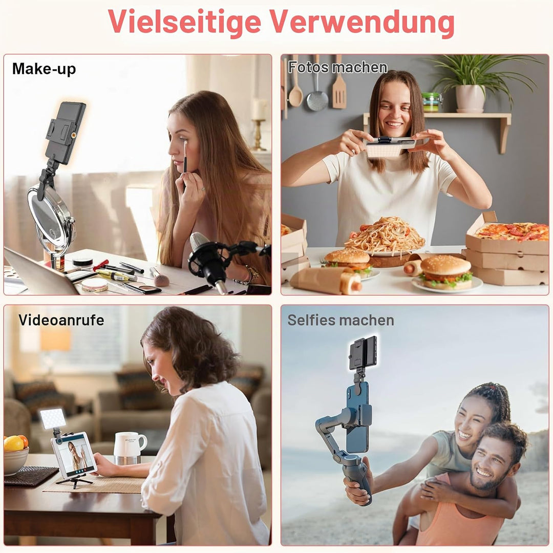 XINBAOHONG Wiederaufladbares Clip-Füll-Videokonferenzlicht, Selfie-Licht für Telefon, Android, Kamer