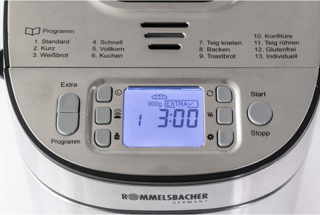 ROMMELSBACHER Brotbackautomat BA 550 - 13 Programme, automatisches Zutatenfach, 2 Brotgrössen (700 g