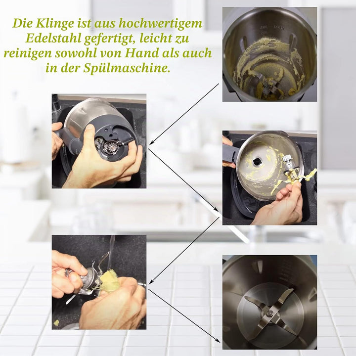 Poweka Ersatzmesser Kompatibel mit Silvercrest Monsieur Cuisine Connect und Monsieur Cuisine Smart K