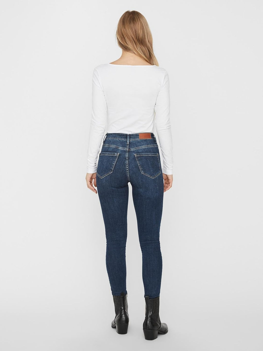 VERO MODA Damen Vmmaxi My Ls Soft Uneck Ga Noos Langarmshirts S 2x Schwarz, 1x Bright White, S 2x Sc