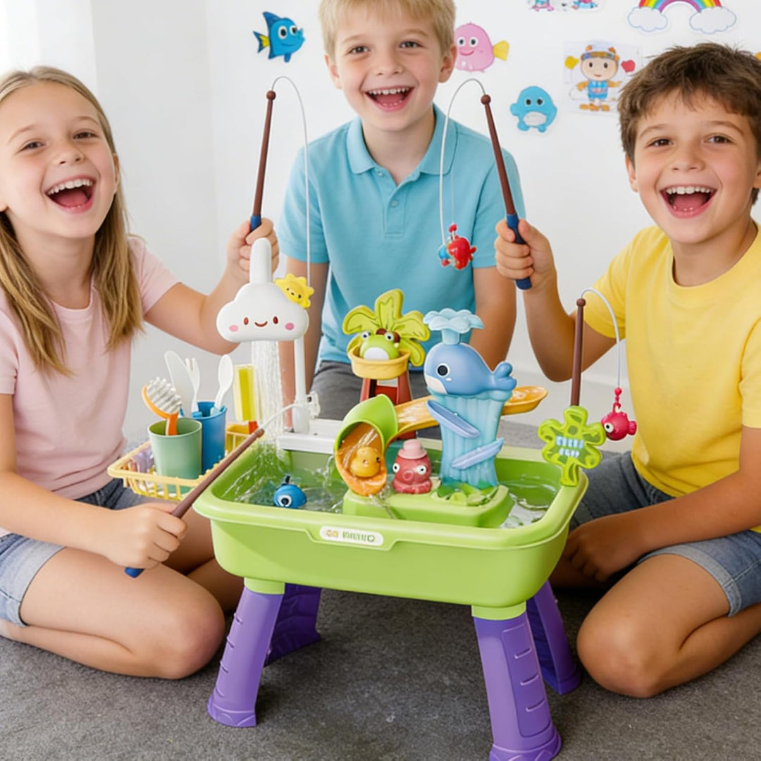 Sand Wassertisch Für Kleinkinder - 54x29x53 cm Grosser Wasserspieltisch Mit Zubehörset, Sommer-Wasse