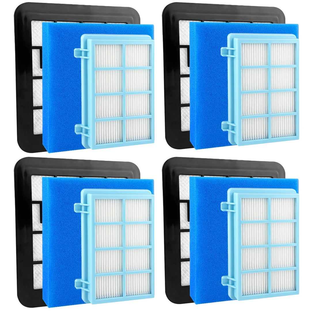 4 Stück Ersatzfilterset für Philips, Staubsauger Filter Kompatibel mit Philips PowerPro Compact, Act