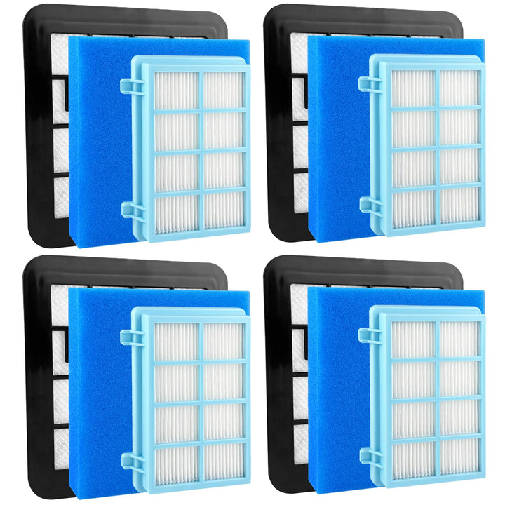 4 Stück Ersatzfilterset für Philips, Staubsauger Filter Kompatibel mit Philips PowerPro Compact, Act