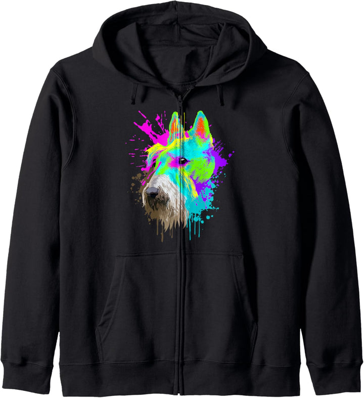 Splash Art Scottish Terrier Hundehalter Geschenkidee Hunde Kapuzenjacke