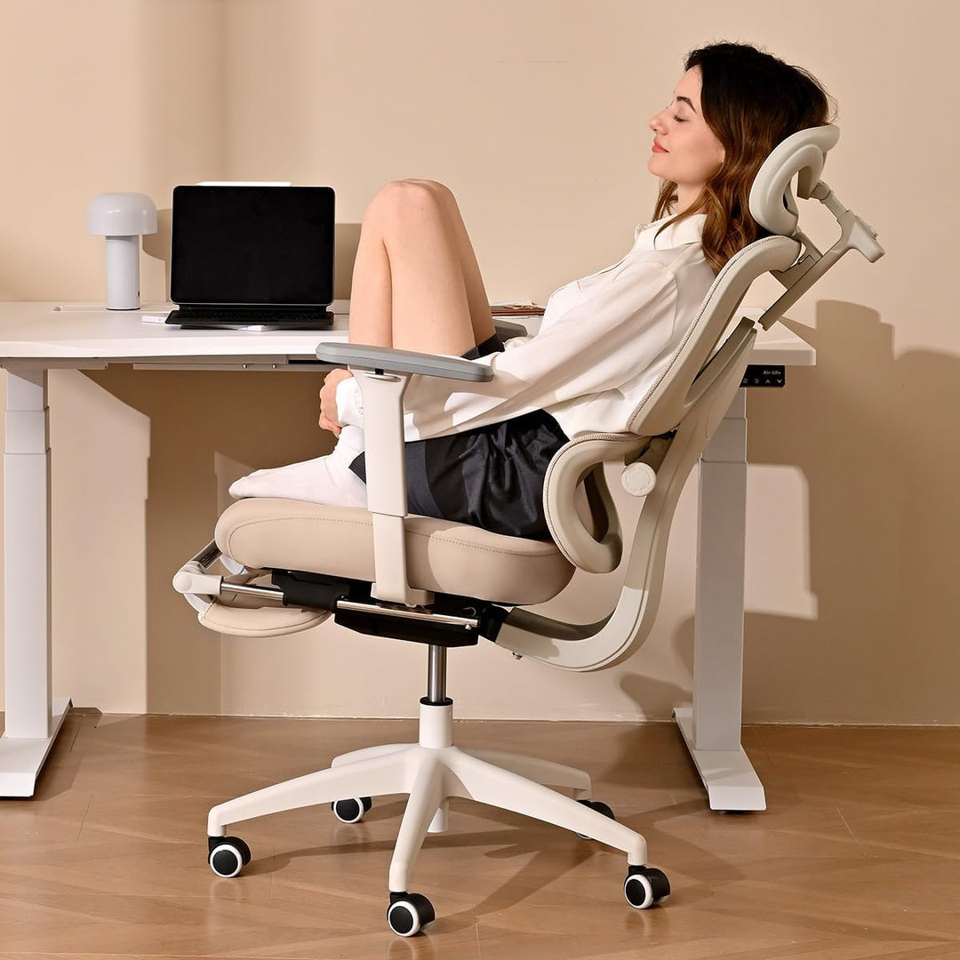 MUSSO E600SE Ergonomischer Bürostuhl, 3-stufig verstellbare Lendenwirbelsäule 3D-verstellbare Armleh