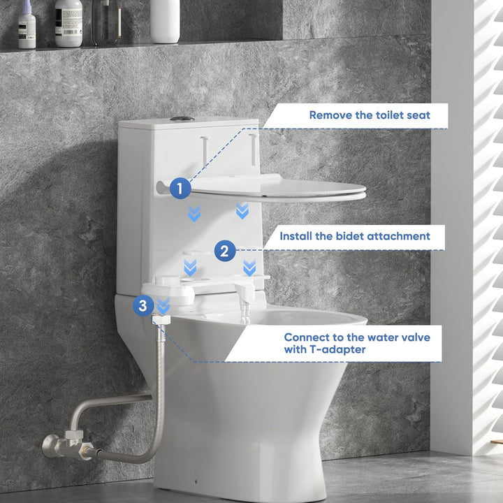 Bidet Einsatz Für Toilette, SenDeluz Nicht Elektrisch Bidet Einsatz Einziehbare Selbstreinigende Dop