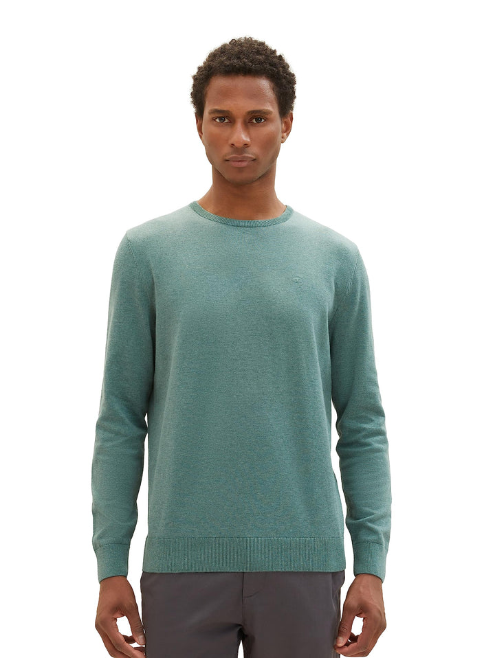 Tom Tailor Herren Piqué Poloshirt aus Baumwolle L 10307 - Dark Shadow, L 32619 - Green Dust Melange