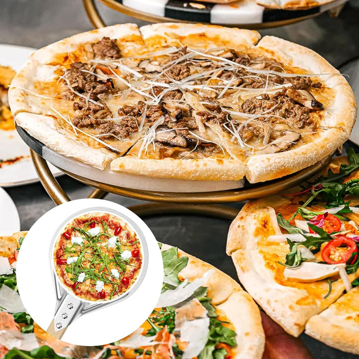 pizzaschieber perforiert, 7 zoll Perforierter Pizzaschieber rund mit Verbrühungshemmend Griff, Pizza