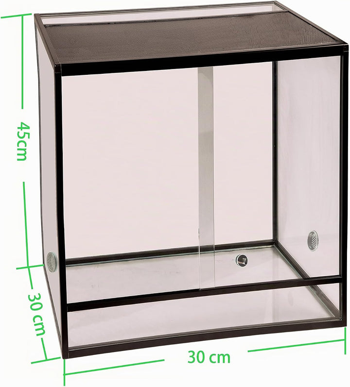 Reptiles Planet Aluminium Elegance Terrarium für Reptilien/Amphibien 30 x 30 x 45 cm, Schwarz Schwar