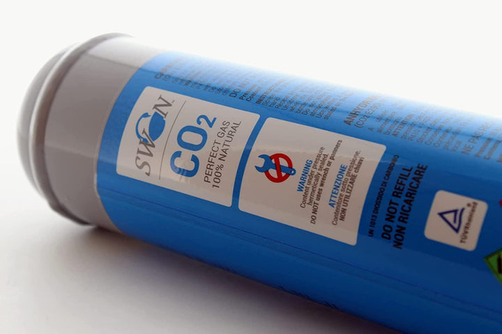 Swan Co2 Einweg Zylinder Flasche 600 gr E290 Kohlesäure Anschluss 11x1 M für Wassersprudler, Kühlagg
