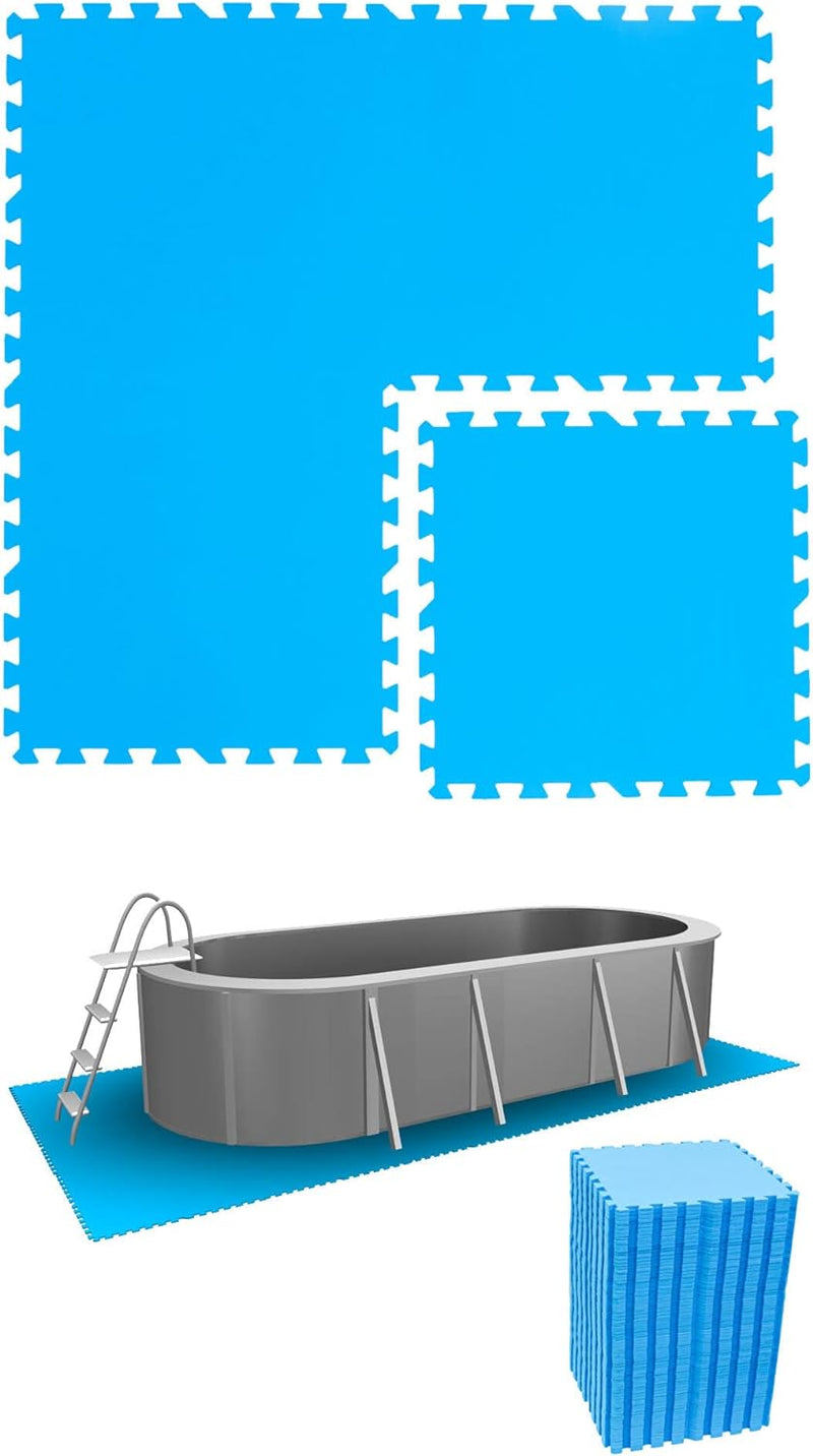 EYEPOWER 16,8 m² Poolunterlage - 72 Eva Matten 50x50 - Outdoor Pool Unterlage - Unterlegmatten Set 3