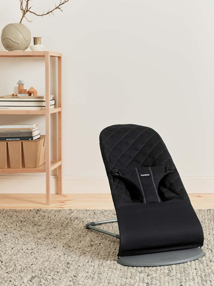 BabyBjörn Babywippe Bliss, Gewebt, Klassische Steppung, Schwarz Schwarz Gewebt, Klassische Steppung,