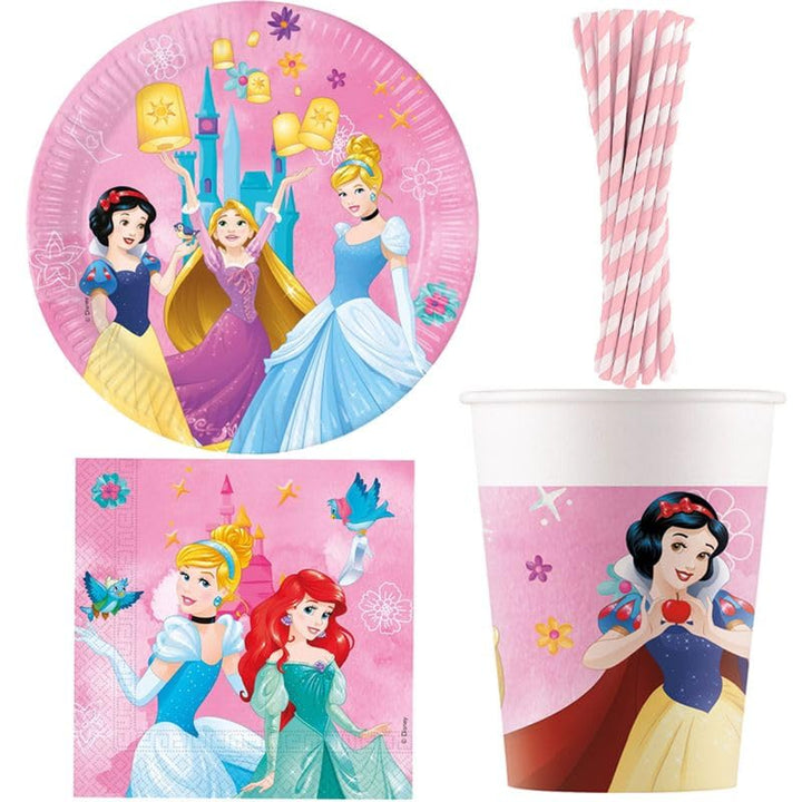 Playflip Princess Party Geschirr Partyset Kindergeburtstag Cinderella, Arielle 76 TLG.