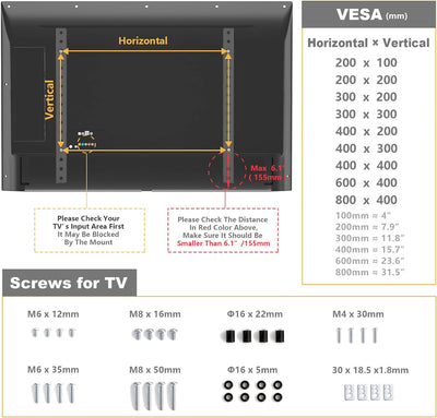 TV Standfuss Fernseher Standfüsse Beine, RFIVER Universal Fernseh Fuss Füsse, TV Standfuesse Ständer