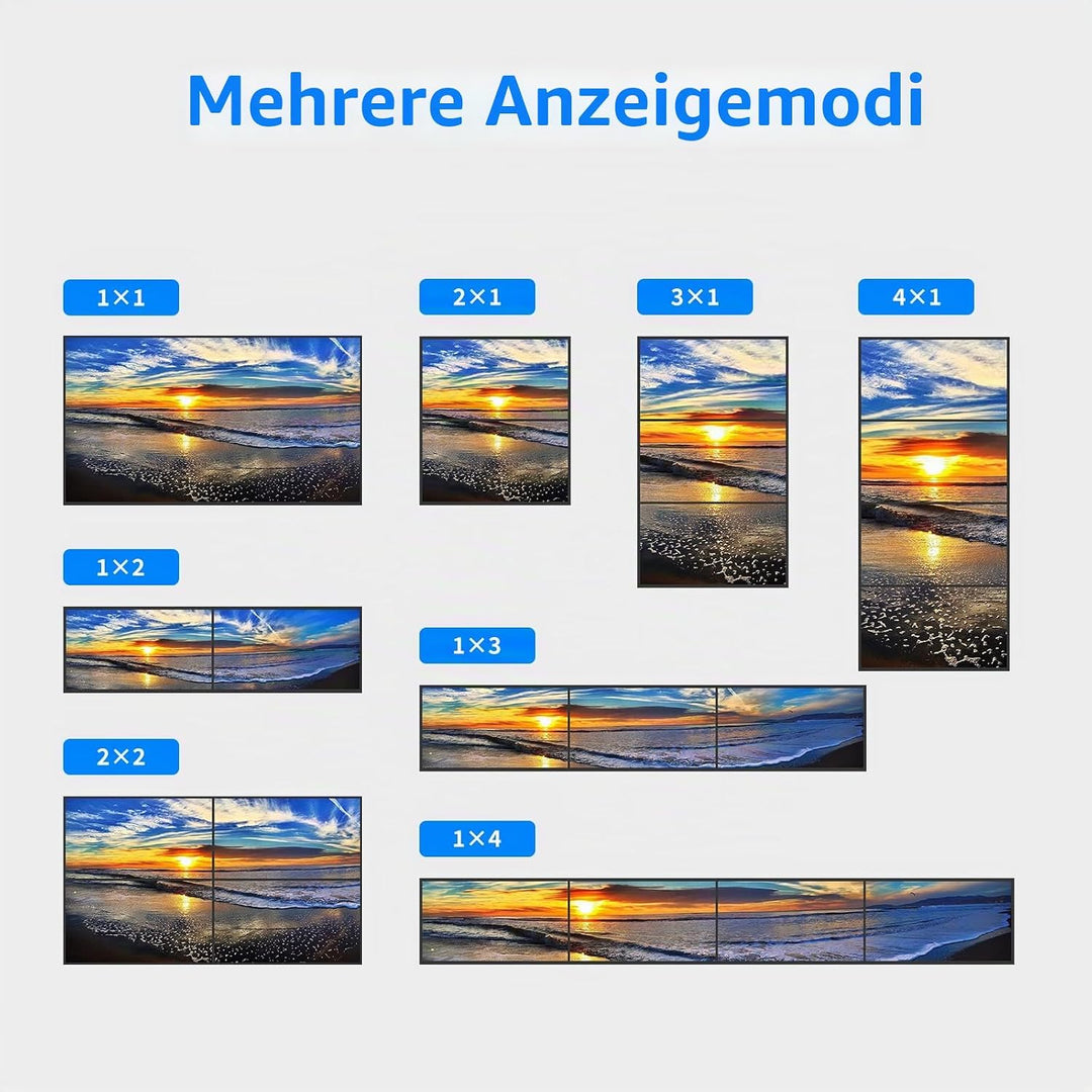 Yinker HDMI Videowand Controller 2x2 HDMI Video Wall Processor für 4 TV Splicing Display Unterstützt