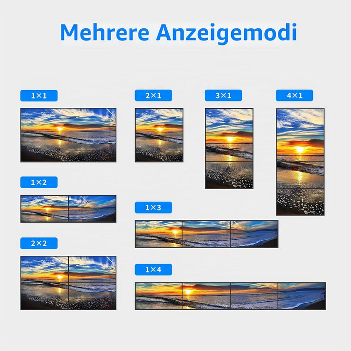 Yinker HDMI Videowand Controller 2x2 HDMI Video Wall Processor für 4 TV Splicing Display Unterstützt