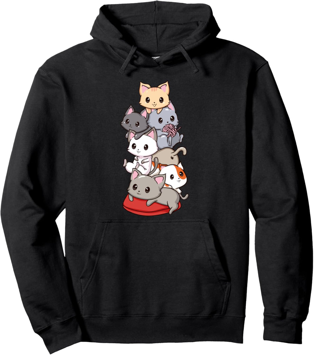 Katzen Kätzchen Anime Kawaii Neko Pullover Hoodie