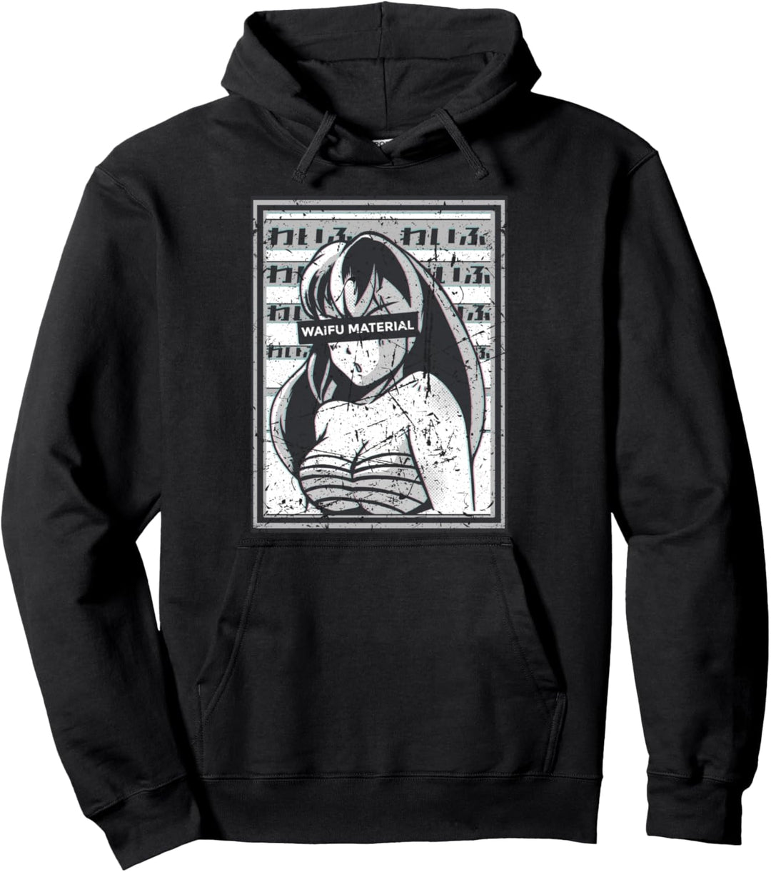 Waifu Material Anime Teen Girl Vintage Japanisch Waifu Pullover Hoodie