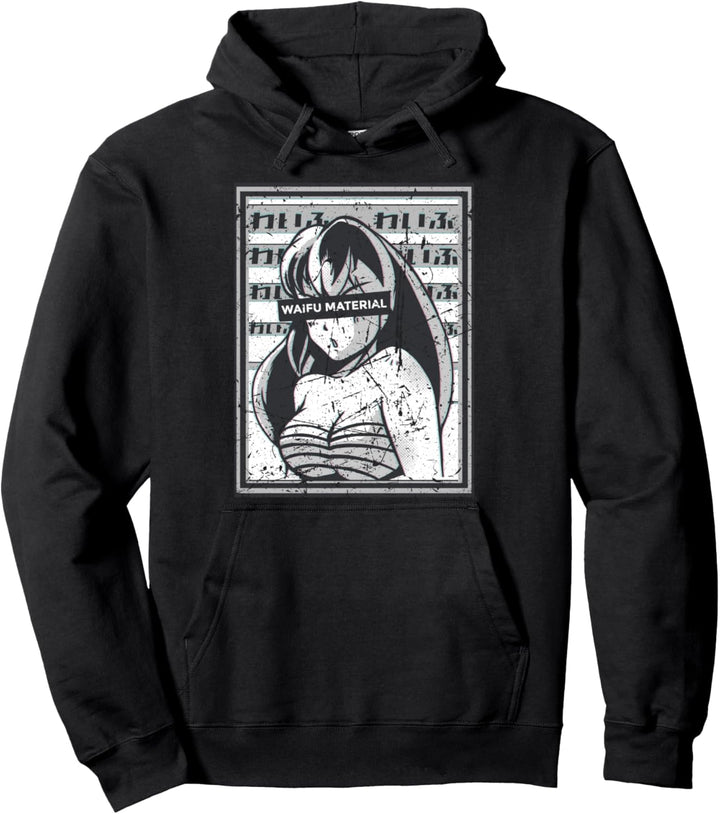 Waifu Material Anime Teen Girl Vintage Japanisch Waifu Pullover Hoodie