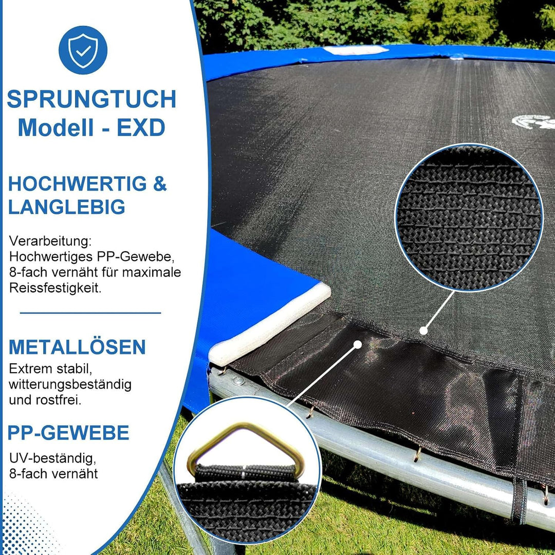 Baunsal® Trampolin Sprungtuch Ø 183 185 244 250 275 277 300 305 366 370 335 337 396 400 427 430 457