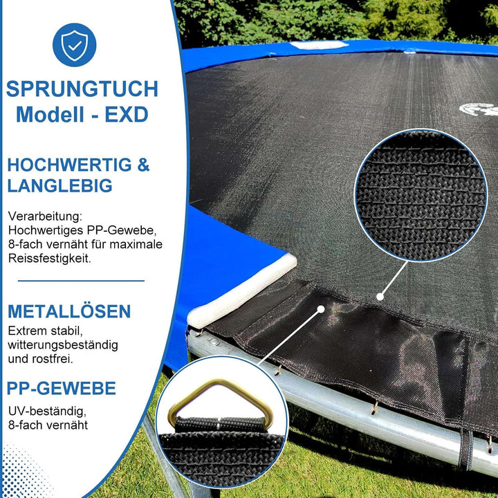 Trampolin Sprungtuch Ø 183 185 244 250 275 277 300 305 366 370 335 337 396 400 427 430 457 460 487 4