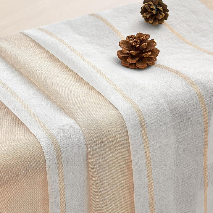 MRTREES Gardinen mit Kräuselband Stores Gardinen Schlafzimmer Vorhang Halbtransparent Vorhänge Beige