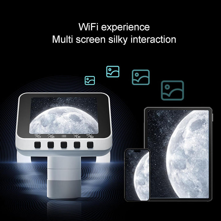 Denash WiFi Teleskopkamera Okular, Kabelloses 2,8 Zoll Display, 1080P Videorecorder für Astrofotogra