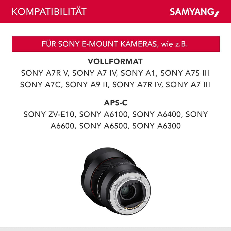 Samyang AF 14mm F2,8 Sony FE - Autofokus Ultra Weitwinkel Objektiv mit 14 mm Festbrennweite für spie