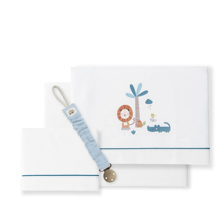 Bettwäsche für Kinderbett, Löwe, Palme, Weiss